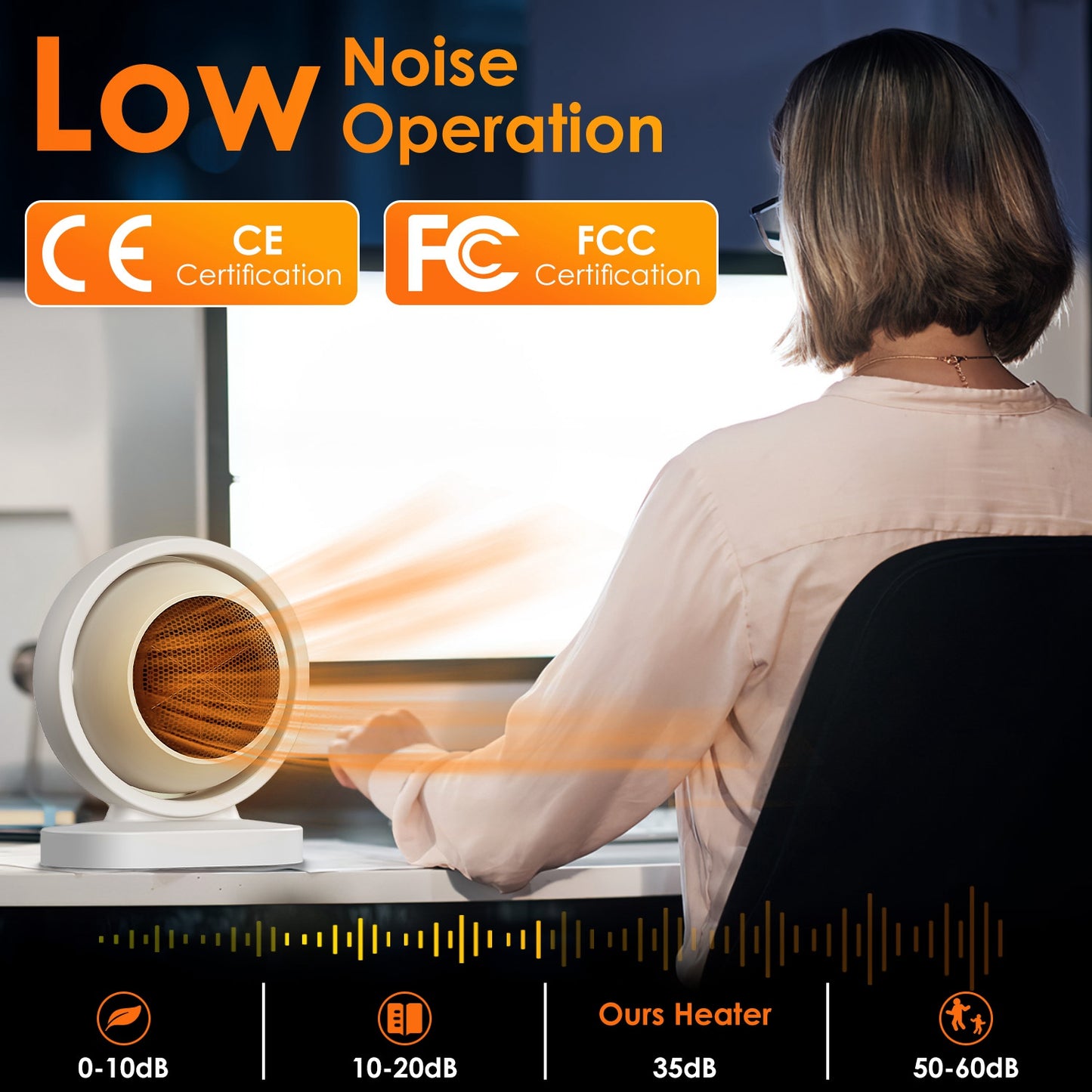 1Pc 380W Space Heater With 30 Degree Tilting Angle 3S Fast Heating Portable Desktop Electric Heater For Indoor Use With Overheat Protection Tip Over Protection For Home Office